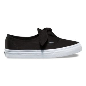 Vans Bayan Spor Ayakkabı Canvas Authentic Knotted Siyah/Beyaz | 34679-820